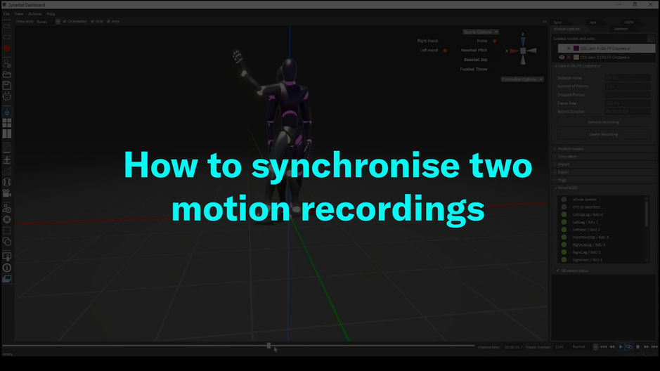How to sync two motion recordings